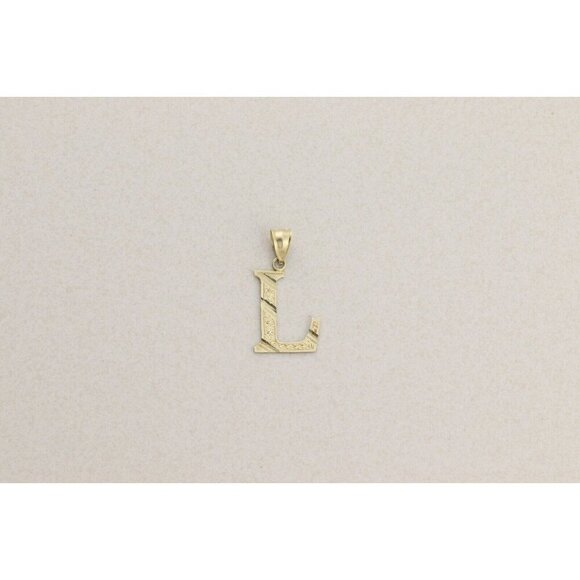 Pendant Only 10k Yellow Gold Letter L Initial Monogram Pendant - Picture 5 of 6